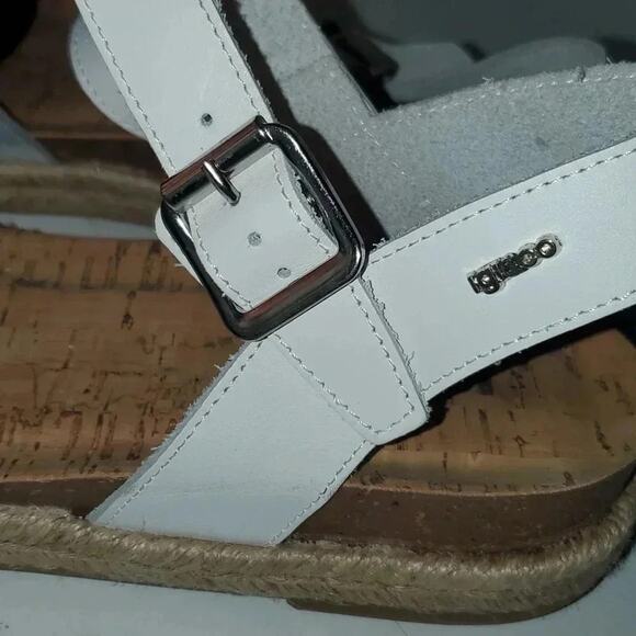 Espadrille sandal silver/white,adjust ankle strap, white and silver size 41 - Picture 8 of 14